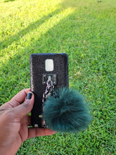 Glitter Black With Puff & Chain